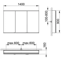 Keuco Royal Modular 2.0 Spiegelschrank 800321141100200 1400 x 900
