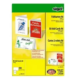 Sigel Faltkarten weiß DIN A6 weiß