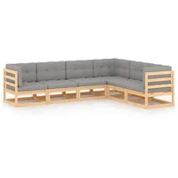 vidaXL Garten-Lounge-Set 6-tlg. grau
