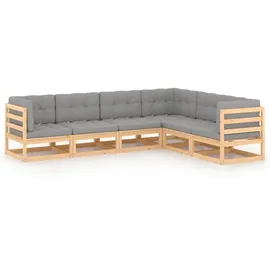 vidaXL Garten-Lounge-Set 6-tlg. grau