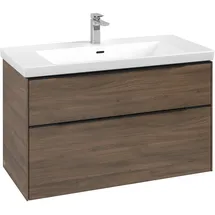 Villeroy & Boch Waschbeckenunterschrank Subway 3.0 2 Auszüge 97,3 x 57,9 x 47,8 cm Arizona Oak / Volcano Black