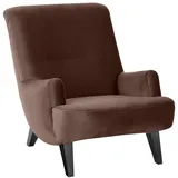 58 aufm Kessel Sessel Kajsa Samtvelours 101 x 80 x 71 cm Braun/Schwarz