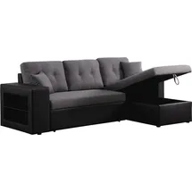 Habitat et Jardin - Ecksofa Reversibel Mit Schlaffunktion 'axel' - 3-sitzer - Schwarz / Grau