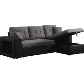 Habitat et Jardin - Ecksofa Reversibel Mit Schlaffunktion 'axel' - 3-sitzer - Schwarz / Grau