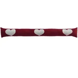 Trendline Zugluftstopper Herzen 90 x 12 x 8 cm Dunkelrot