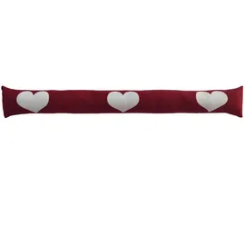 Trendline Zugluftstopper Herzen 90 x 12 x 8 cm Dunkelrot