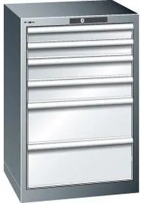 Schubladenschrank blau H850, 6 Schubladen