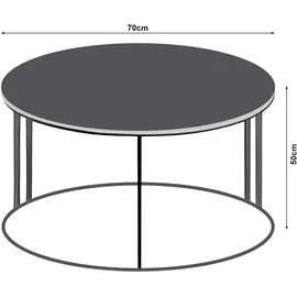 [en.casa] Couchtisch Aulum 50 x 70 cm Marmor, weiß / Gold