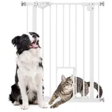 PawHut Hunde Türschutzgitter, 74-80 cm Hunde Türgitter, Treppenschutz, Schutzgitter, Schließautomatik,