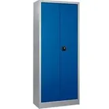 Schäfer Shop Pure Stahlschrank, Stahl, abschließbar, T 400 x H 1935 x B 800 mm, 5 OH, lichtgrau/enzianblau