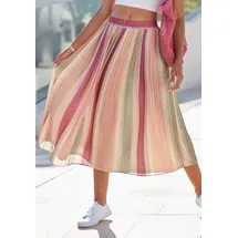 vivance by lascana Plisseerock Damen Gestreift Mehrfarbig 42
