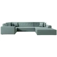 Luxusbetten24 Schlafsofa Designer Sofa Velio, mit Schlaffunktion grün
