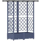 vidaXL Hochbeet mit Rankgitter und Dach 124 x 40 x 123 cm Grau