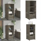 Gartenschrank Grau 50x55x115 cm Poly Rattan - Outdoor-Schrank - Gartenschrank - Stauraum - Gartenorganisation - Wetterfest - Home & Living