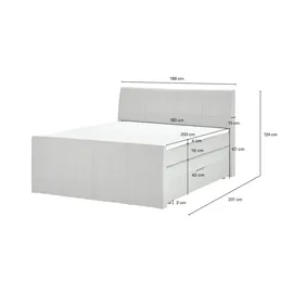 Möbel Kraft Boxspringbett 188 x 124 cm Beige