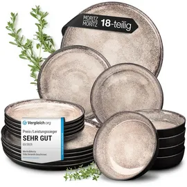 Moritz & Moritz Vida Tafelservice 18-tlg. für 6 Personen beige/schwarz