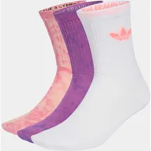 adidas Tie Dye Crew Socken 3 Paar Blush Pink/Purple Rush/White 43-45