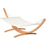 Hängematte Mit Gestell Holz Stabhängematte Robuster Holzrahmen 1 Person Maße 3,92x1,2x1,1m Creme Braun