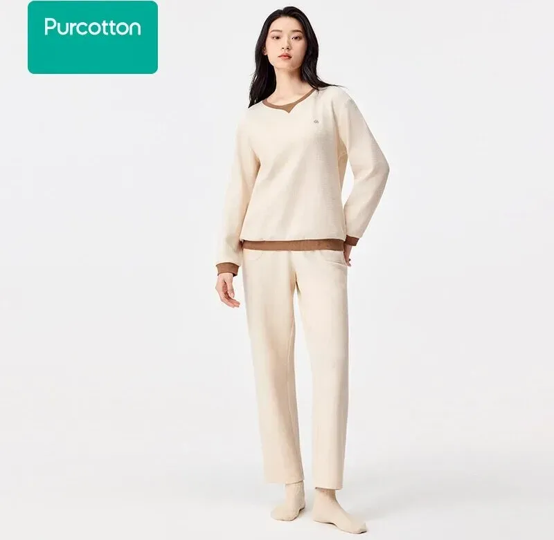 JAYXKEY Damen-Set aus Waffelstrick, Sonnenlichtgelb, Top: UK 12 (M); Hose: UK 12 (M)