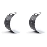 Renogy 100W 12V Flexibles Solarpanel Monokristalline Solarmodule Silizium Solarzelle Photovoltaik Folie für Wohnmobil, Camping, Boote, Camper und andere unebene Oberflächen (Packung mit 2)