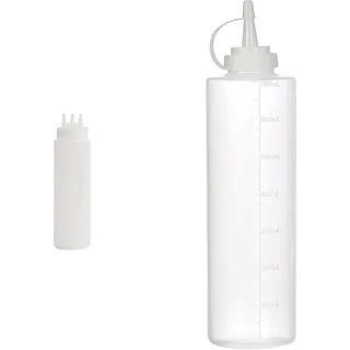 Vogue transparente Quetschflasche mit 3 Spritzdüsen 68cl & LACOR 61970 Dosierflasche 700 ml