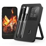 TUWENA Bratenthermometer Fleischthermometer mit intelligenter Basisstation, kabelloser Sonde, 2-tlg.