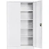 LagerZwei Mehrzweckschrank 195x100x50cm I Großer Metallschrank, 4 Fachböden I Aktenschrank weiß, abschließbar I Robuster Allzweckschrank als Werkstattschrank & Büroschrank I Stahlschrank