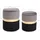 andrea bizzotto Pouf Polina 2er-Set Samt 36 x 44 x 36 cm Grau/Schwarz