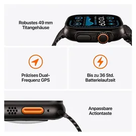 Apple Watch Ultra 2 GPS + Cellular 49 mm Titangehäuse schwarz, Ocean Armband schwarz