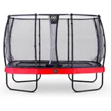 EXIT TOYS EXIT Elegant Premium Trampolin 244x427cm mit Deluxe Sicherheitsnetz - rot
