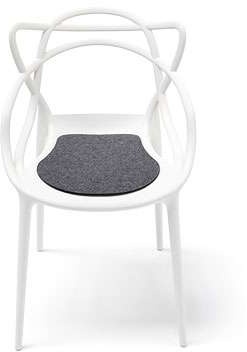 Hey-Sign Sitzauflage für Masters Stuhl von Kartell obere Wunschfarbe im Bemerkungsfeld angeben / unten 01 anthrazit mit Antirutsch | 4 Stk | 2 x 3mm mit Schaumstofffüllung
