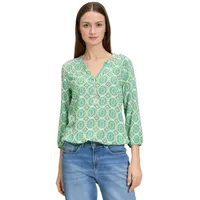 Cartoon Casual-Bluse mit Muster in Green/Blue | Gr.: 40