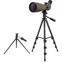 Svbony SV401 Spektiv mit Doppel Stativ, HD 20-60X80 Wasserdichtes Abgewinkeltes Okular Porro Prisma FMC Optik Monokular Spektive Fernrohr für Sportschützen Vogelbeobachtung