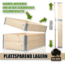 BigDean Hochbeet 120 x 80 x 60 cm Beige