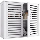Bambus Hängeschrank Weiß, Badezimmer Wandschrank Hängend, Medizinschrank