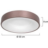 Steinhauer LED-Deckenleuchte Ringlede, Ø 30 cm, bronze, Metall