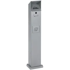 VAR Ascher/Abfallsammler Standsäule SG 115 silber 2 l/5 l