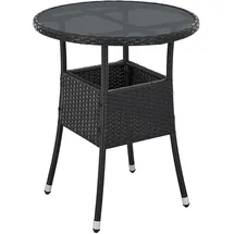 Juskys Polyrattan Gartentisch Yoro - Schwarz