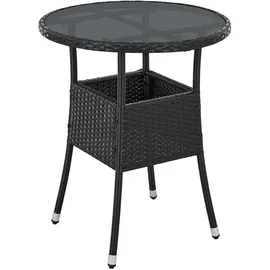 Juskys Polyrattan Gartentisch Yoro - Schwarz