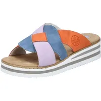 Rieker Pantolette Sommerschuh, Strandschuh, Hausschuh mit zweifarbiger Plateausohle Gr.