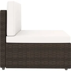 vidaXL 12-tlg. Garten-Lounge-Set mit Kissen Braun Poly Rattan