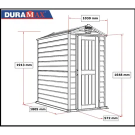 Duramax Evermore Gerätehaus 4 x 6 1,03 x 1,81 m grau