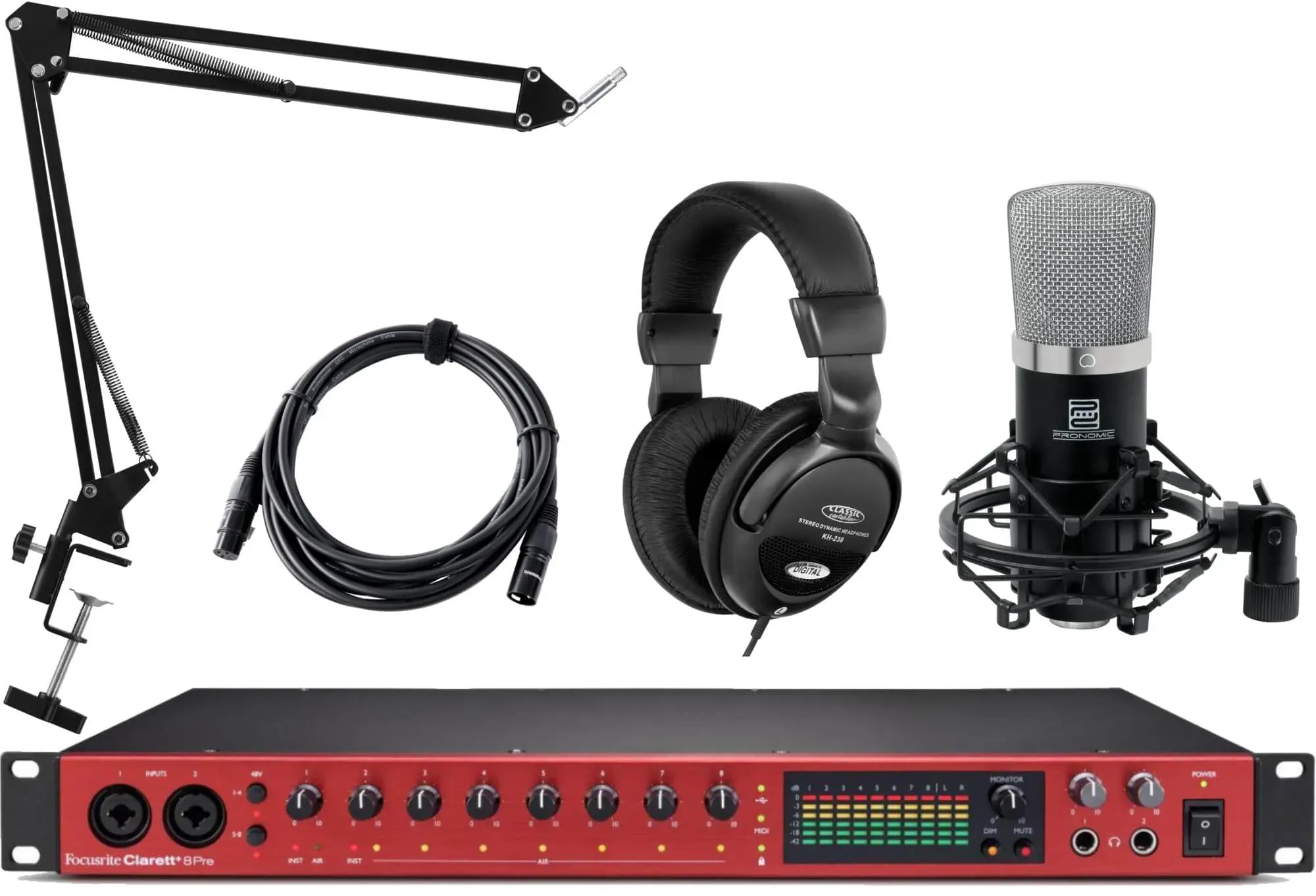 Focusrite Clarett+ 8Pre Podcast Set