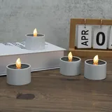 casativo-lighting 8er Set Solar-LED-Teelichter wetterfest IP44 mit Dämmerungssensor weiß