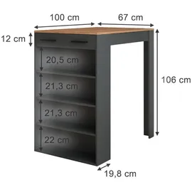 Vicco Bartisch Repose 67 x 100 cm Eiche/Anthrazit