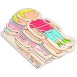 Toynamics Beleduc 17160 - Lagenpuzzle Körper, Mädchen, 5 in 1 Puzzle, Lern-Puzzle, 29-teilig