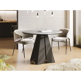 WFL GROUP Esstisch Hellgrau, Holzwerkstoff, 8-Sitzer, Rund,Rund, 100x76x100 cm, Esszimmer Tische, Esstische