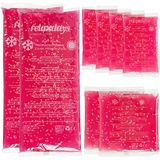 Relaxdays Kühlpads, 8er Set, 3 Größen, Kalt Warm Kompressen, Kühlpacks Gel, Wiederverwendbare Gelkühlkompressen, pink