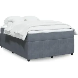 vidaXL Boxspringbett 140 x 200 cm Dunkelgrau