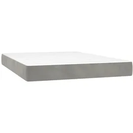 vidaXL Boxspringbett mit Matratze Hellgrau 140x200 cm Samt1389973